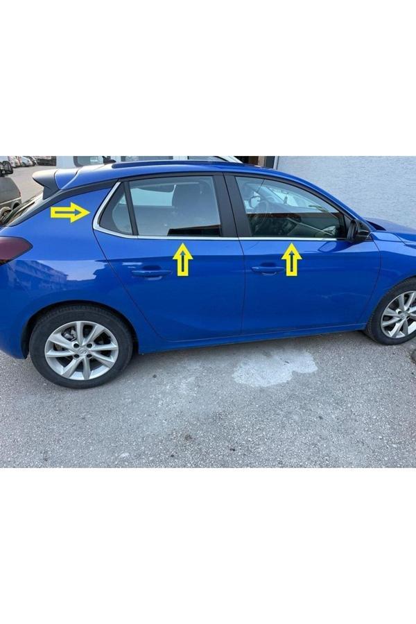 Opel Corsa F Krom Cam Çerçevesi 6 Parça 2019 Ve Üzeri Paslanmaz Çelik - Image 1