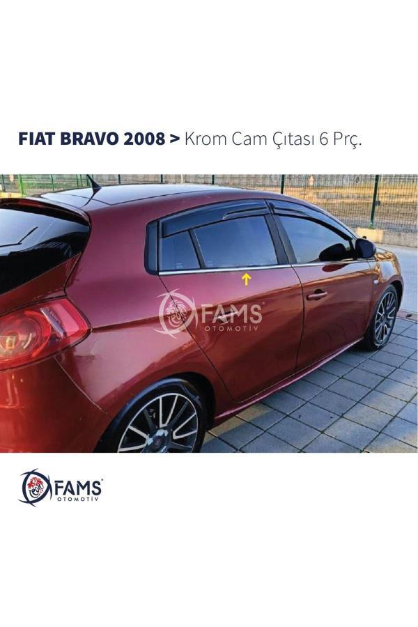 Fiat Bravo Krom Cam Çıtası 6 Prç. 2008 Üzeri P. Çelik - Image 1