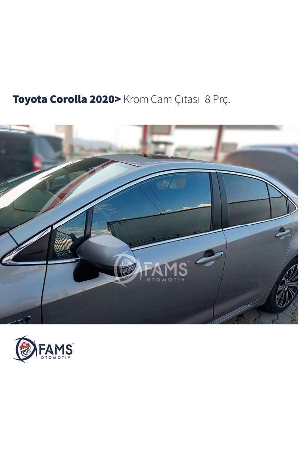 Toyota Corolla Uyumlu 2020 üzeri Krom Cam Çıtası 8 Parça Paslanmaz Çelik - Image 1