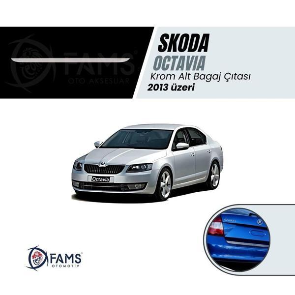 Skoda Octavia Krom Alt Bagaj Çıtası 2013 - 2019 Paslanmaz Çelik - Image 1
