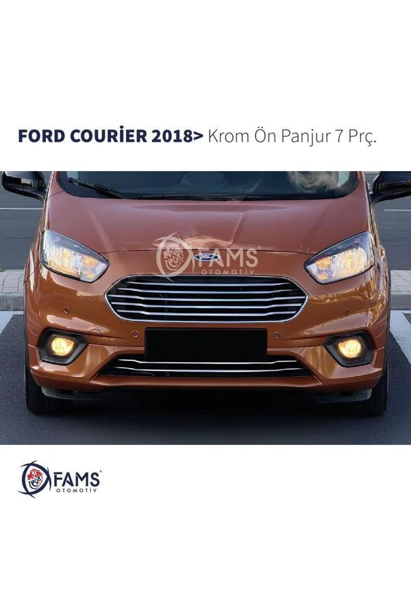 Ford Courier Krom Ön Panjur 7 Parça 2018-2023 Paslanmaz Çelik - Image 1