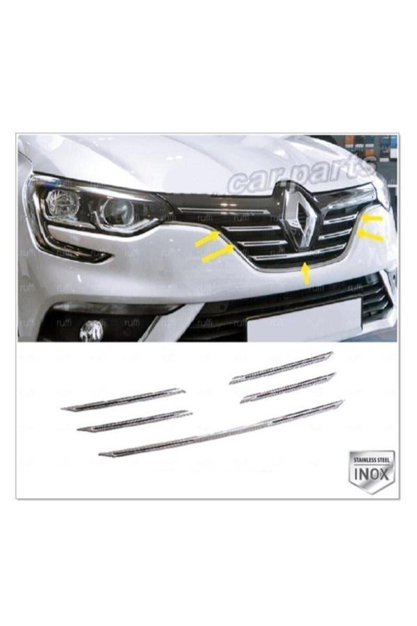 Renault Megane 4 Krom Ön Panjur 5 Prç. 2015-2020 P. Çelik - Image 1