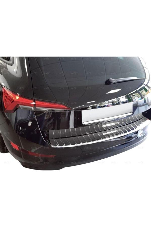 Skoda Scala Uyumlu Krom Arka Tampon Eşiği 2019 Üzeri Paslanmaz Çelik Taşlı - Image 1