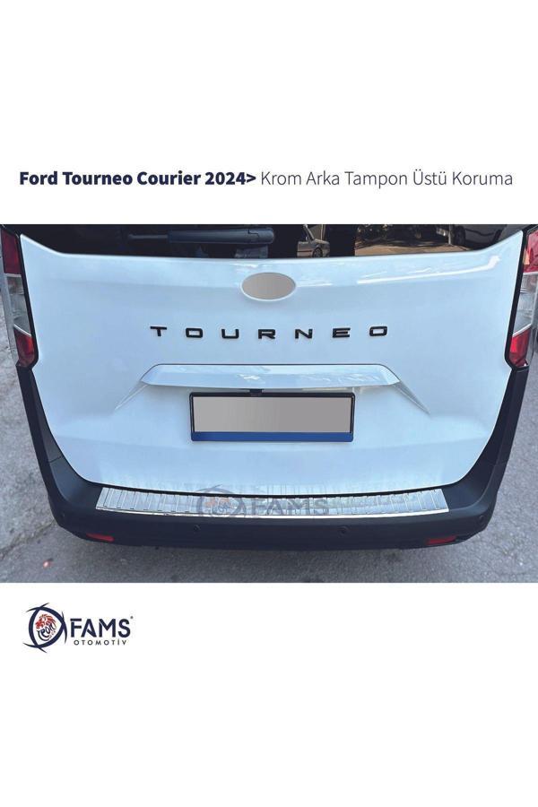 Tourneo Courier Krom Arka Tampon Üstü Koruma 2024 Üzeri Paslanmaz Çelik - Image 1