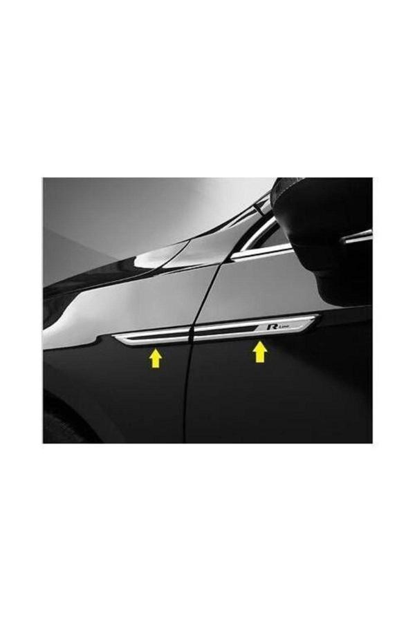 Vw Passat B8.5 R-line Krom Çamurluk Çıtası 4 Parça Siyah 2019 Ve Sonrası Paslanmaz Çelik - Image 1