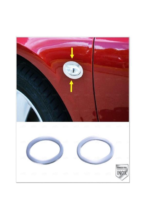 Citroen C2 Uyumlu Krom Sinyal Çerçevesi 2 Parça 2002 Üzeri Paslanmaz Çelik - Image 1