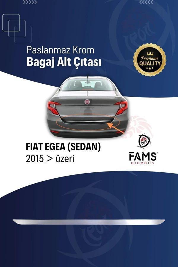 Fiat Egea Tipo Krom Bagaj Alt Çıtası 2015 Üzeri Paslanmaz Çelik (sedan) - Image 1