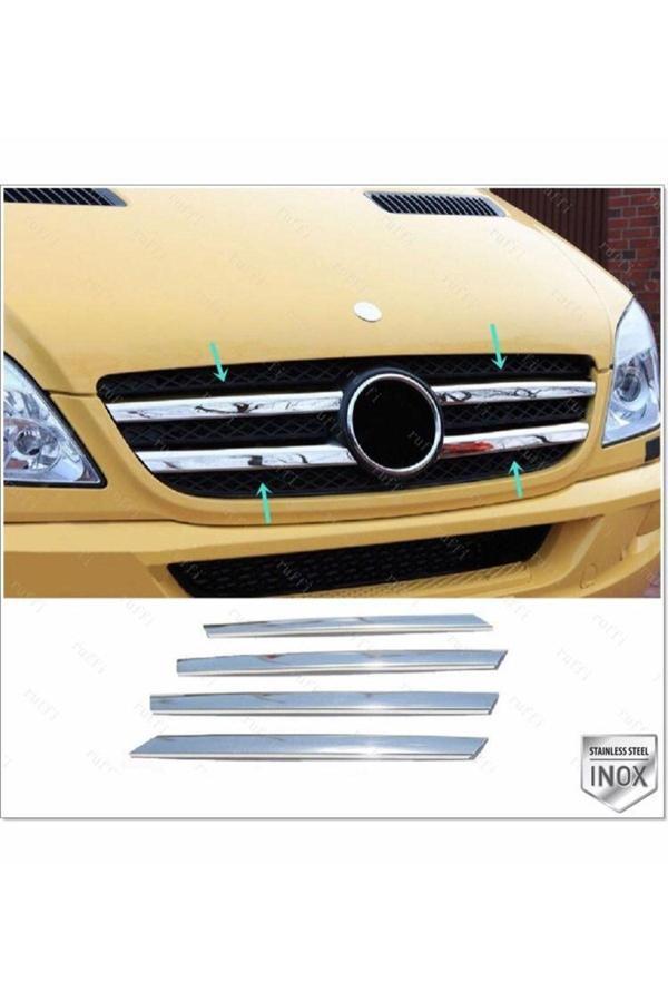 Mercedes Sprinter W906 Krom Ön Panjur 4 Prç. 2006-2013 P.çelik - Image 1