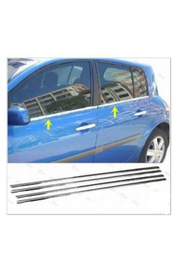 Renault Megane 2 Krom Cam Çıtası 4 Prç. 2002-2009 P. Çelik (HB) - Image 1