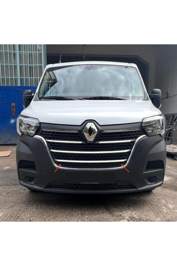 Renault Master Krom Ön Panjur 4 Parça 2019> Paslanmaz Çelik - Image 1