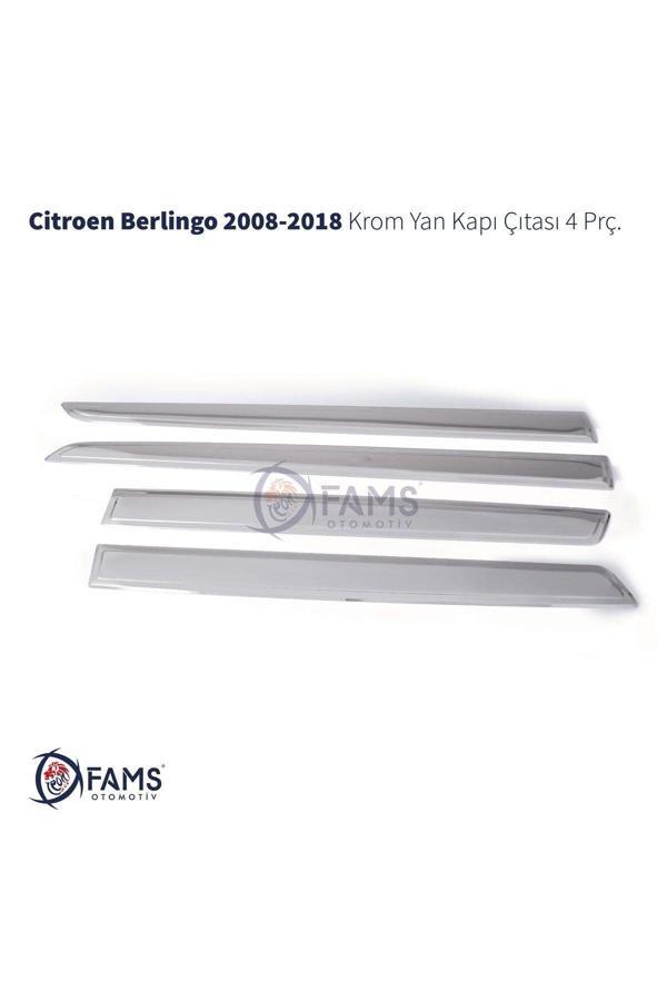 Citroen Berlingo Krom Yan Kapı Çıtası 4 Parça 2008-2018 Paslanmaz Çelik - Image 1