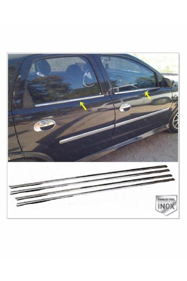 Opel Corsa C Krom Cam Çıtası 4 Prç. 2000-2006 P. Çelik - Image 1