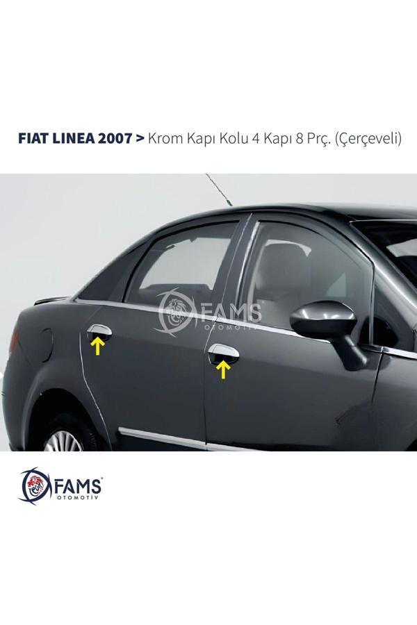 Fiat Linea Krom Kapı Kolu 4 Kapı 8 Parça 2007 Ve Üzeri Paslanmaz Çelik (ÇERÇEVELİ) - Image 1