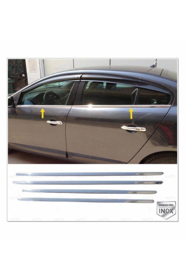 Renault Fluence Krom Cam Çıtası 4 Prç. 2010 Ve Üzeri P. Çelik  Uyumlu - Image 1
