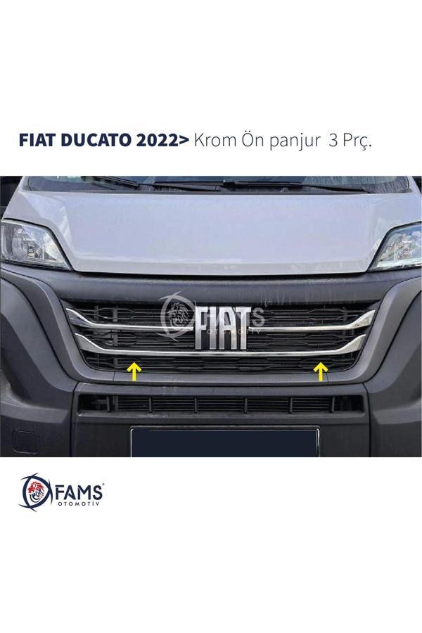 Fiat Ducato Krom Ön Panjur 3 Parça 2022> Paslanmaz Çelik - Image 1