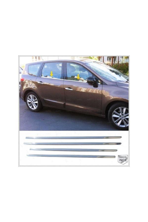Renault Scenic 3 Krom Cam Çıtası 4 Prç. 2009-2016 Arası Paslanmaz Çelik - Image 1
