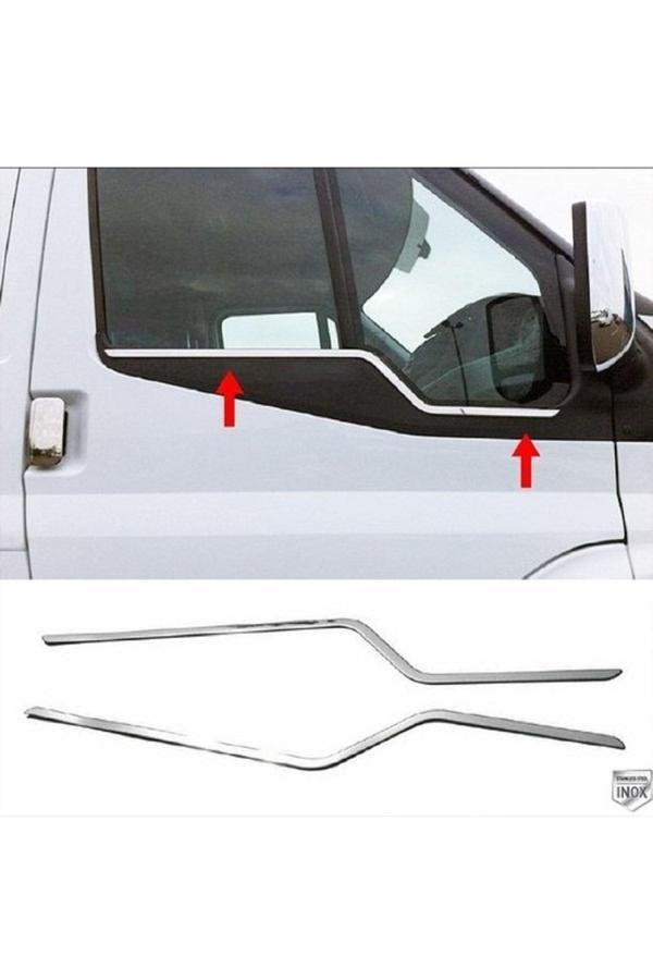 Ford Transit Krom Cam Çıtası 2 Parça 2000-2014 Paslanmaz Çelik (İnce) - Image 1