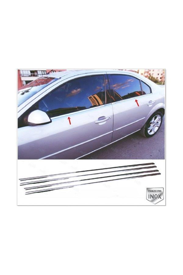 Ford Mondeo Uyumlu Krom Cam Çıtası 4 Parça 2000-2007 Arası Paslanmaz Çelik - Image 1