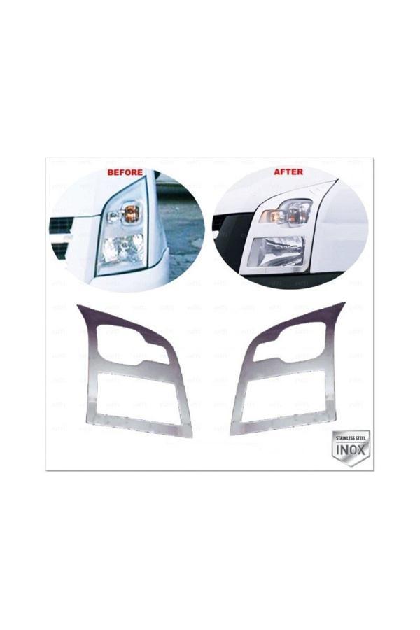 Ford Transit Uyumlu Krom Far Çerçevesi 2 Parça 2006-2014 Paslanmaz Çelik - Image 1