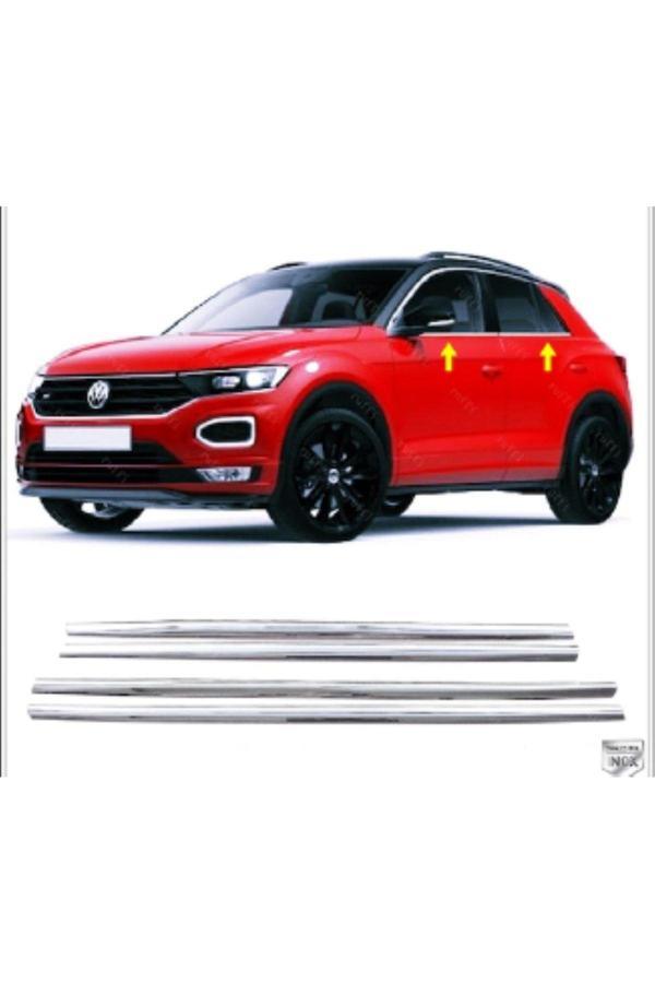 Vw T-Roc Paslanmaz Krom Cam Çıtası 4 Parça 2017 Ve Üzeri Uyumlu  Paslanmaz Çelik - Image 1