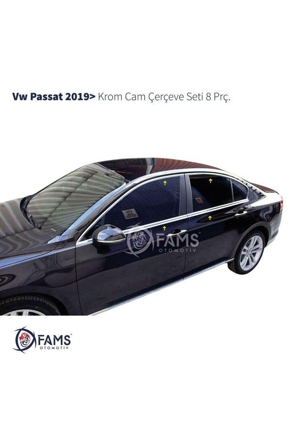 Vw Passat B8.5 Krom Cam Çerçeve Seti 8 Parça 2019 Ve Üzeri Paslanmaz Çelik - Image 1