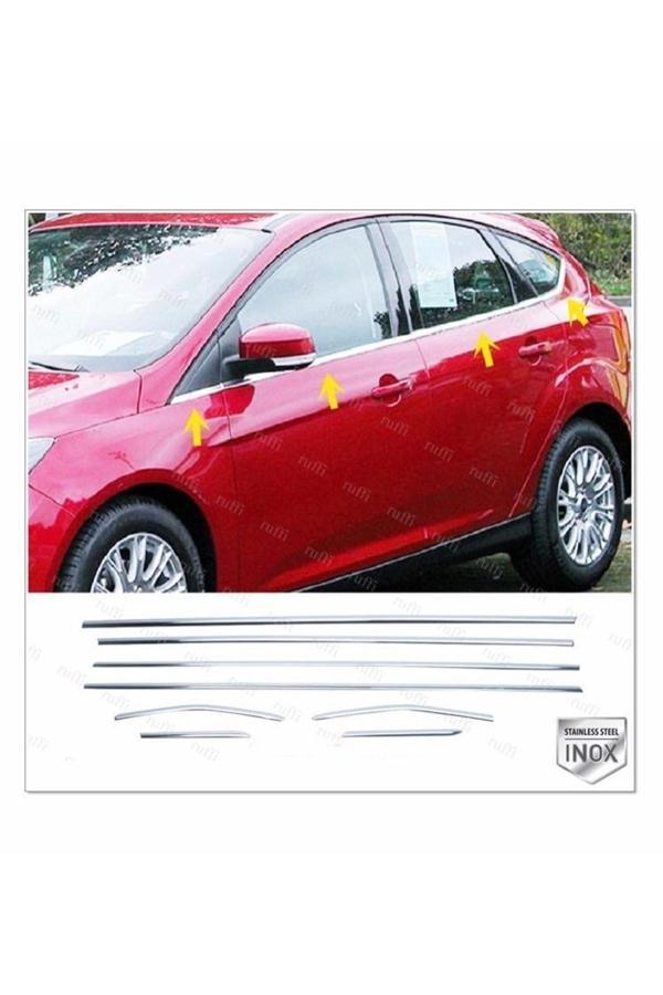 Ford Focus 3 Krom Cam Çıtası 8 Prç. 2010-2018 Arası P. Çelik (hb) - Image 1