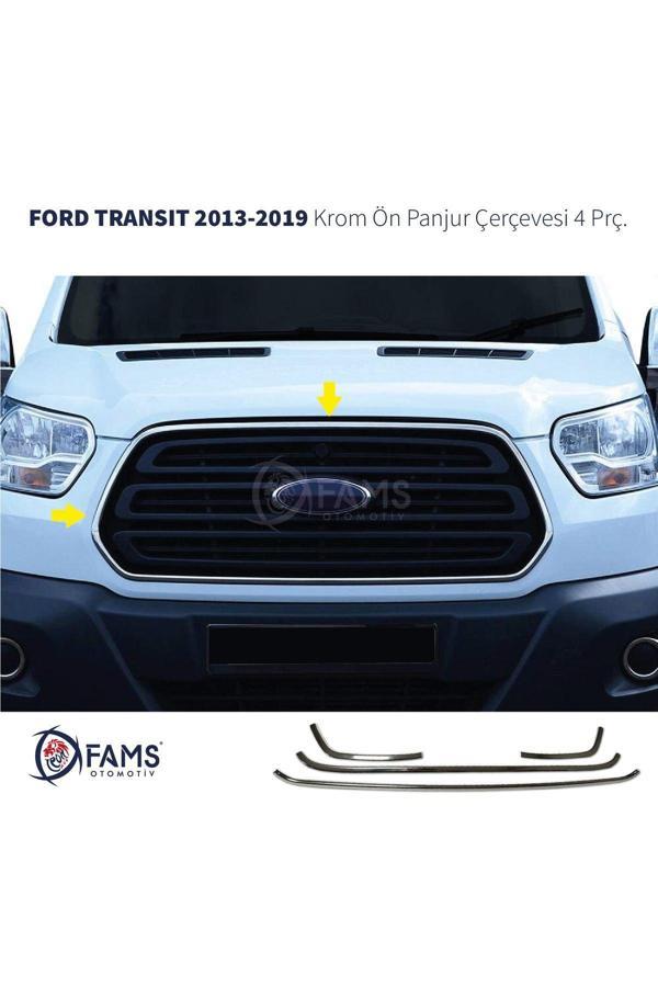 Transit Krom Ön Panjur Çerçevesi 4 Parça 2013-2019 Paslanmaz Çelik - Image 1