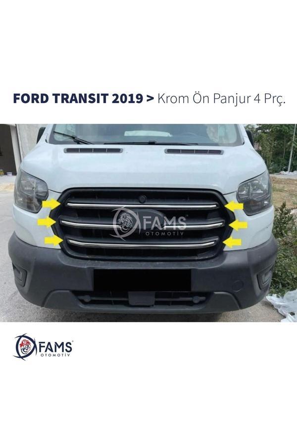 Ford Transit Krom Ön Panjur 4 Parça 2019 Ve Üzeri Paslanmaz Çelik - Image 1
