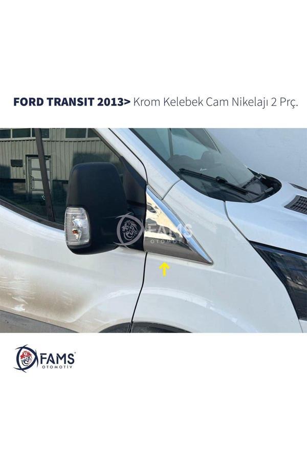 Ford Transit Krom Kelebek Cam Nikelajı 2 Parça 2013> Paslanmaz Çelik - Image 1