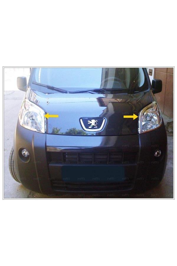Peugeot Bipper Krom Far Çerçeve 2 Parça 2008 Üzeri Paslanmaz Çelik - Image 1