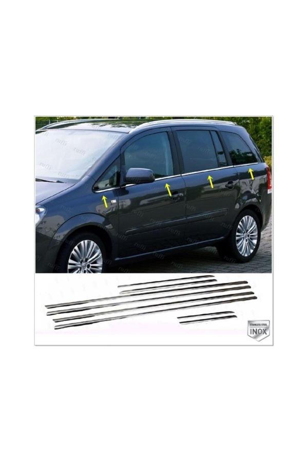 Opel Zafira B Krom Cam Çıtası 8 Prç. 2005-2011 Paslanmaz Çelik - Image 1