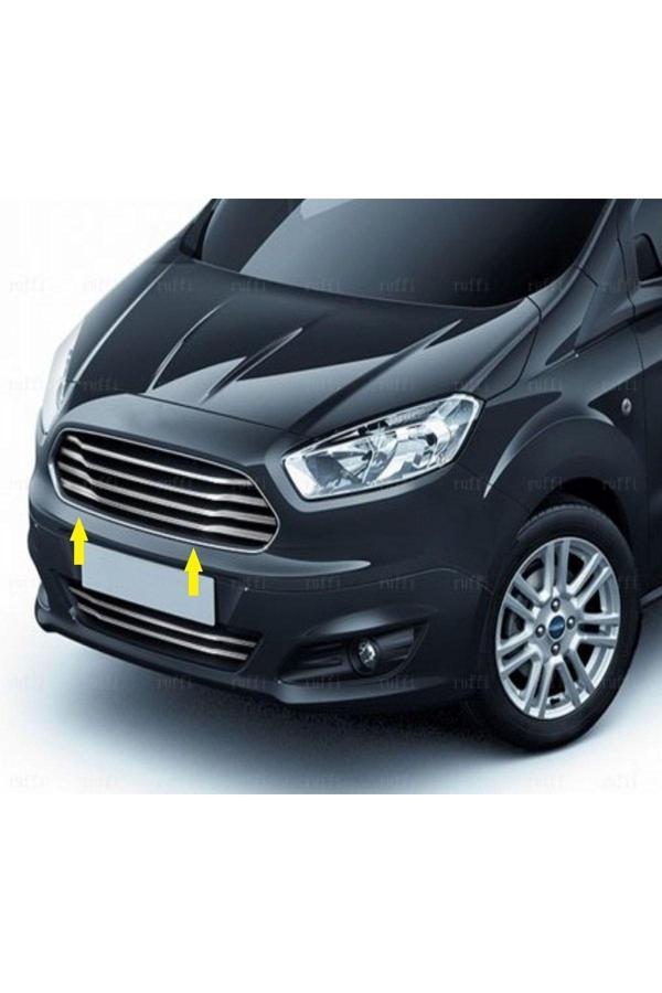 Ford Courier Uyumlu Krom Ön Panjur 4 Parça 2014-2018 Arası Paslanmaz Çelik (geniş) - Image 1