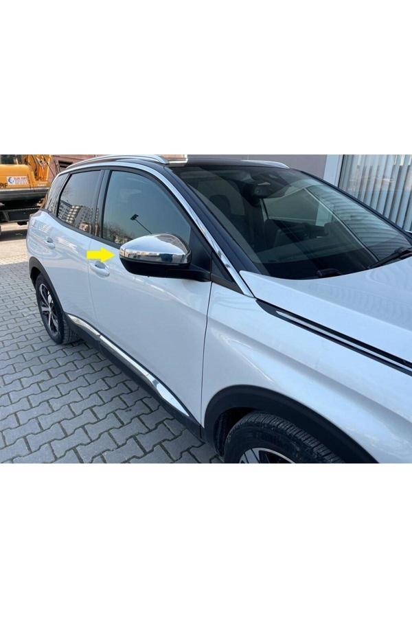 Peugeot 3008 Krom Ayna Kapağı 2 Parça 2016 Ve Üzeri Paslanmaz Çelik - Image 1