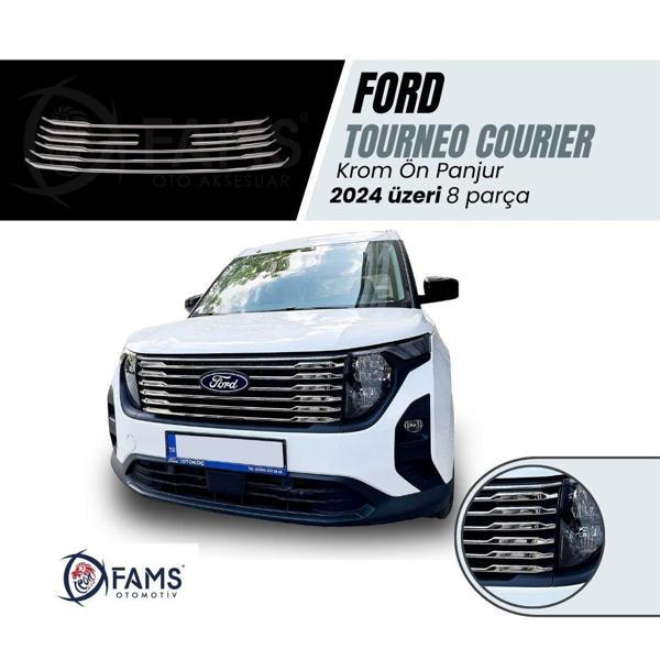 Tourneo Courier Krom Ön Panjur 8 Parça 2024 Üzeri Paslanmaz Çelik - Image 1