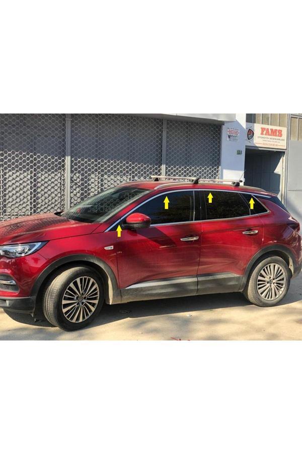 Opel Grandland X Krom Cam Üst Çıtası 8 Parça 2017 Ve Üzeri Paslanmaz Çelik - Image 1