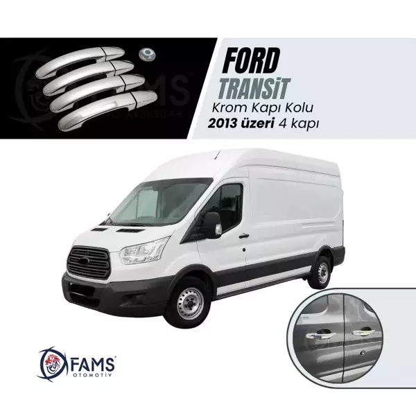 Ford Transit Krom Kapı Kolu 4 Kapı 9 Parça 2013 Üzeri P. Çelik - Image 1
