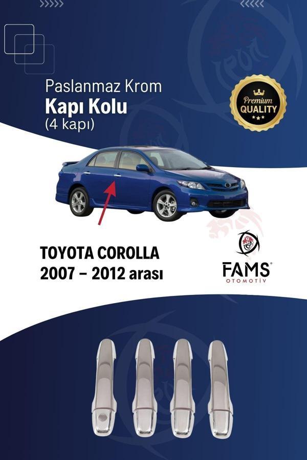 Toyota Corolla Uyumlu  Krom Kapı Kolu 4 Kapı 2007-2012 P.çelik - Image 1