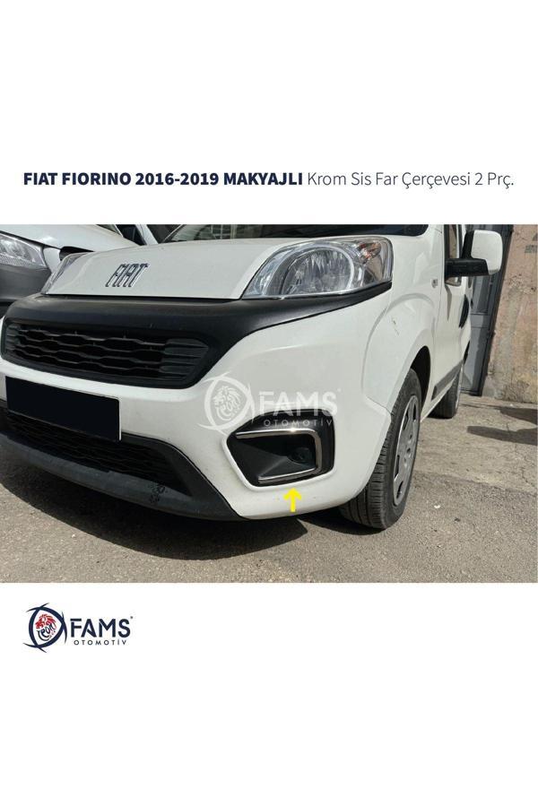 FIAT FIORINO 2016-2019 MAKYAJLI Krom Sis Far Çerçevesi 2 Prç. Paslanmaz Çelik - Image 1