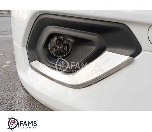 Ford Courier Krom Sis Farı Çerçevesi 2 Parça 2018-2023 Paslanmaz Çelik - Image 1