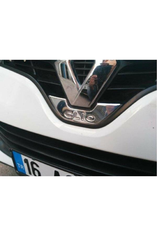 Renault Clio 4 Krom Amblem Çerçevesi 1 Prç. 2012-2019 Arası Paslanmaz Çelik - Image 1