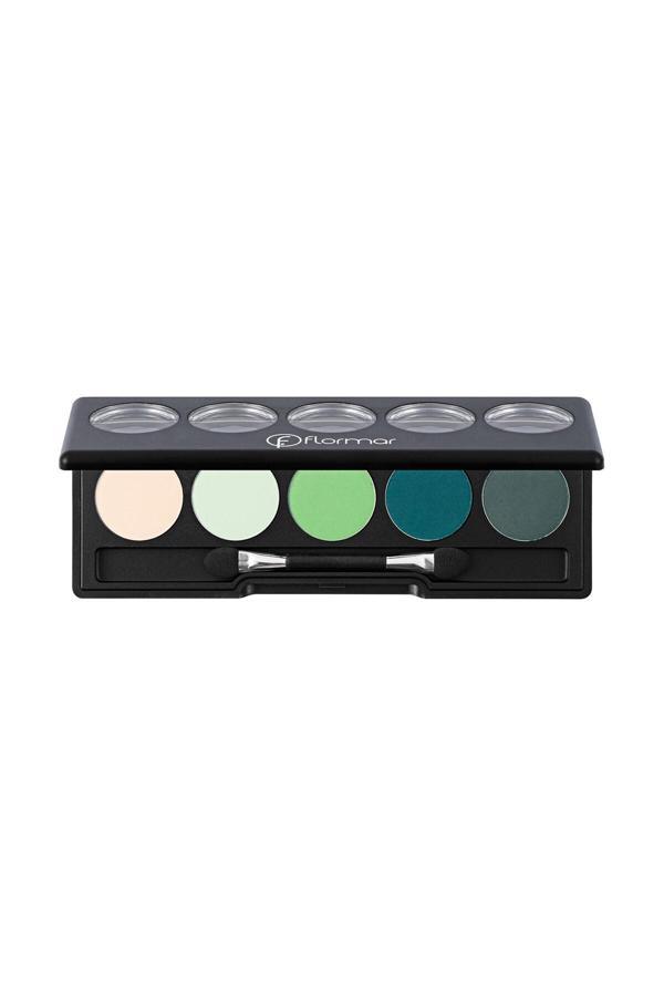 Pretty By Flormar Far Paleti Color Palette Eyeshadow Transforming Green 9 G - Image 1
