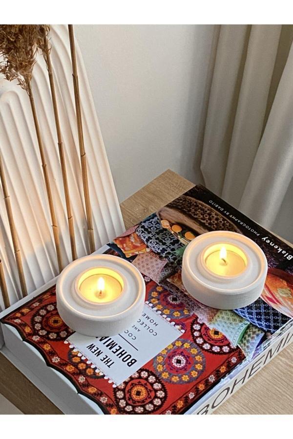 Landle Beton 2’Li Tealight Mumluk - Image 1