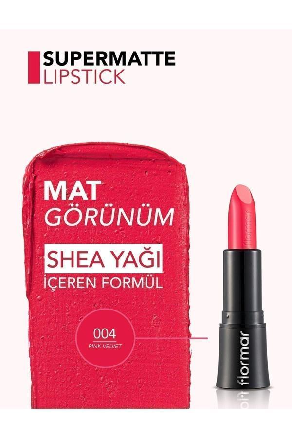Flormar Long Lastıng Supermatte Yüksek Pigmentli & Yarı Mat Bitişli Kremsi Ruj Pink Velvet 04 - Image 1