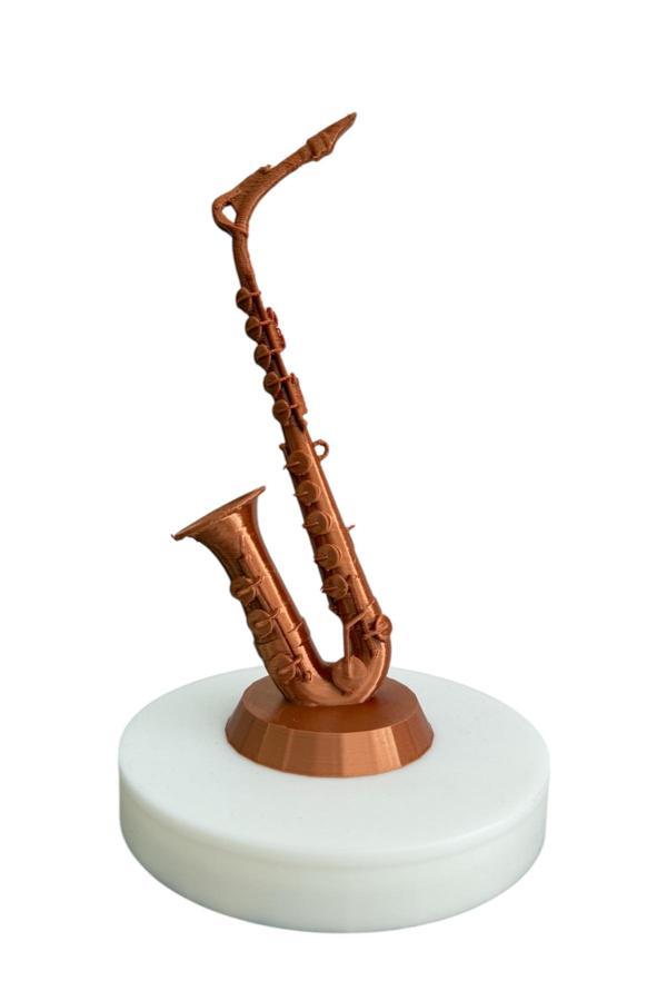 Bade Müzik Saksafon Minyatür Masa Üstü Hediyelik Eşya Obje Bakır - Image 1