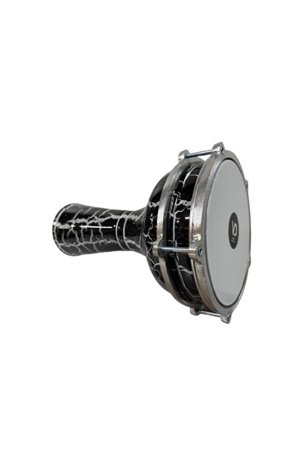 Bade Müzik Vatan Darbuka 5 Numara Çatlak Boyalı Siyah - Beyaz Desenli - Image 1