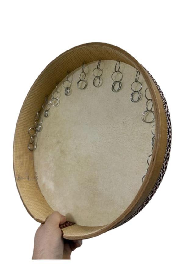 Bade Müzik Erbane Bendir Halkalı Hayvan Derili 38 Cm Kaliteli Keçi Derisi - Image 1