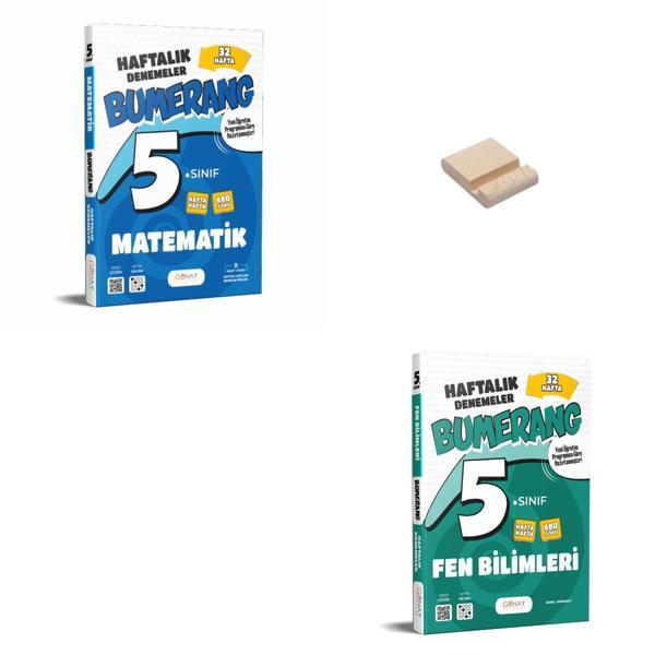 5. Sınıf Bumerang Matematik ve Fen Haftalık Denemeleri + Telefon Standı - Günay Yayınları - Image 1
