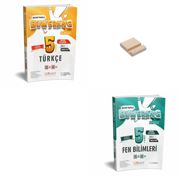 5. Sınıf Bumerang Türkçe ve Fen Etkinlikli Kitap + Telefon Standı - Günay Yayınları - Image 1