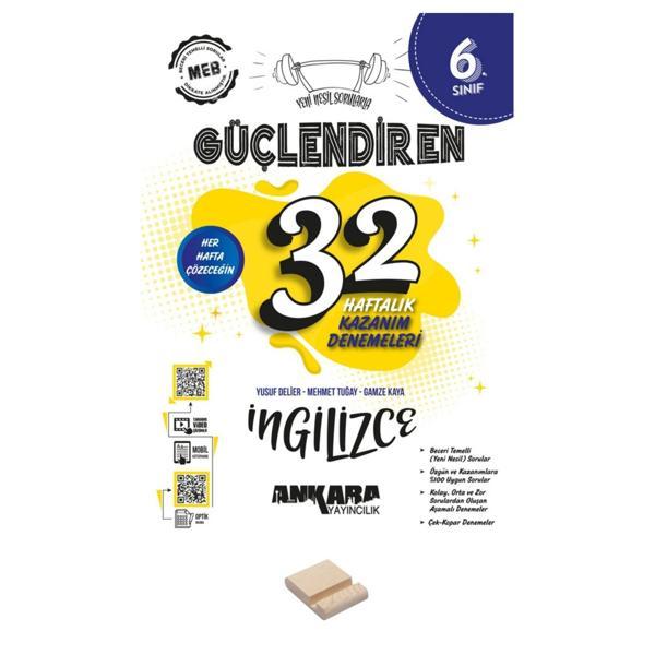 6. Sınıf Güçlendiren 32 Haftalık İngilizce Denemeleri ve Telefon Standı - Ankara Yayıncılık - Image 1