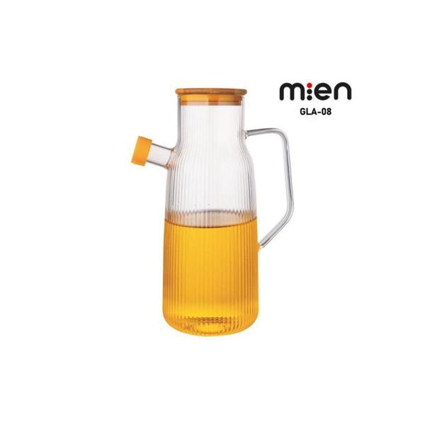 MİEN 1000ML BAMBU KAPAKLI BOROSİLİKAT CAM YAĞDANLIK - Image 1